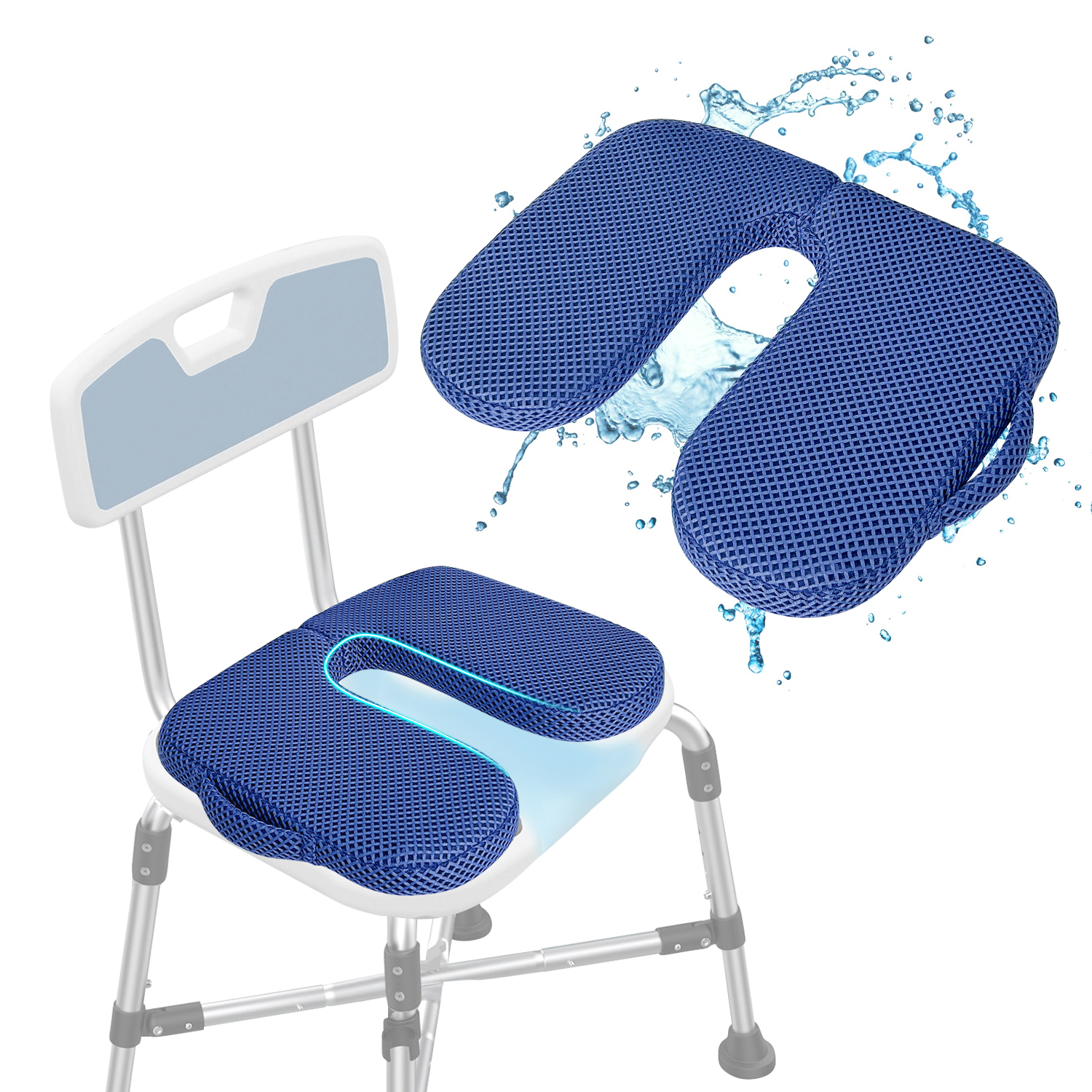 Shower Chair Seat Cushion Pad — Bathroom Safety